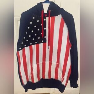 Vintage usa flag hoodie (sz-M) buy now